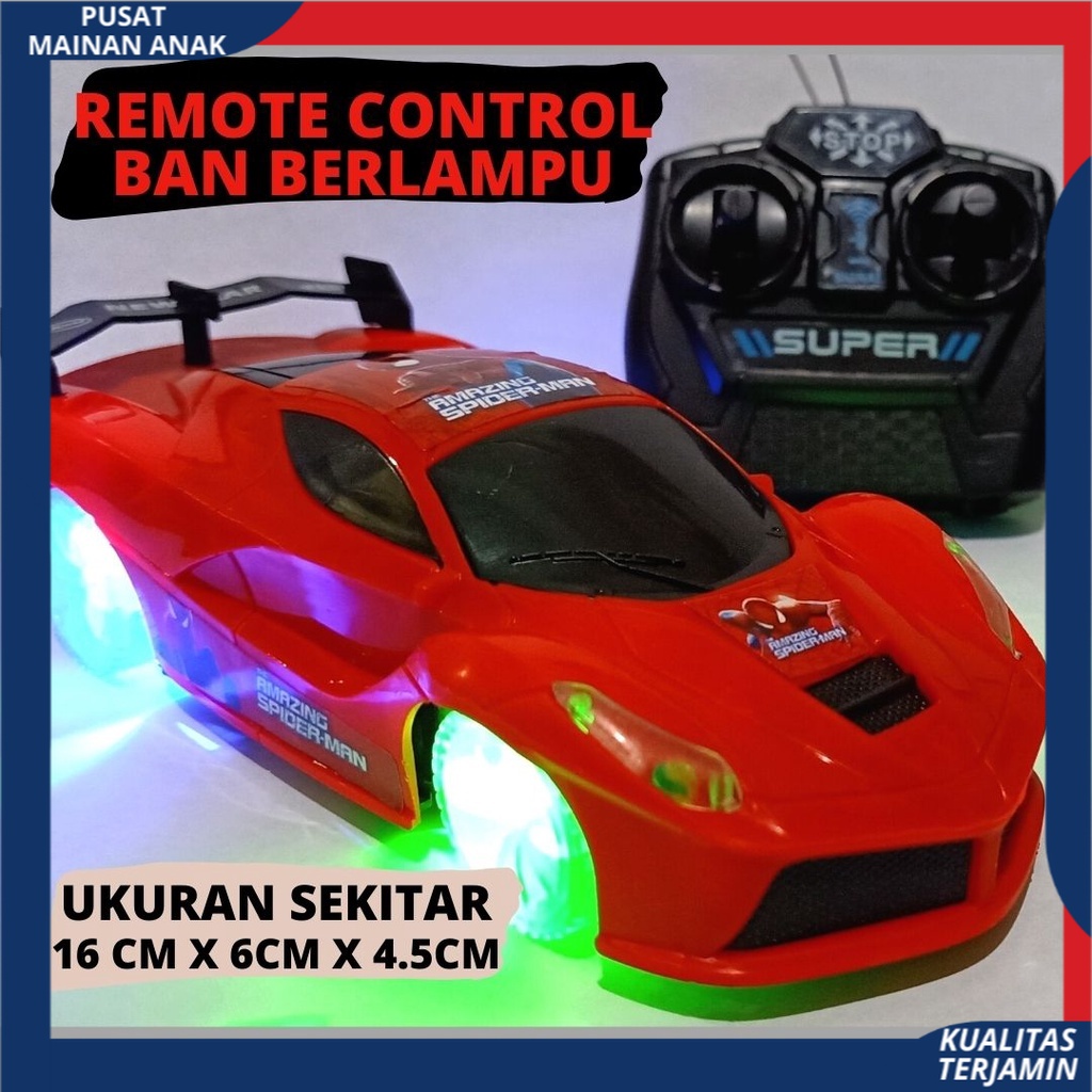 Mainan Mobil Remote Kontrol Sedan Ban Berlampu 3D Aman Digunakan Import Rc CAR Sport Racing Berlampu