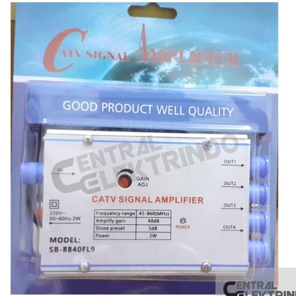 Signal Spliter Booster Tv Catv Signal Amplifier 40 Db 4 Way