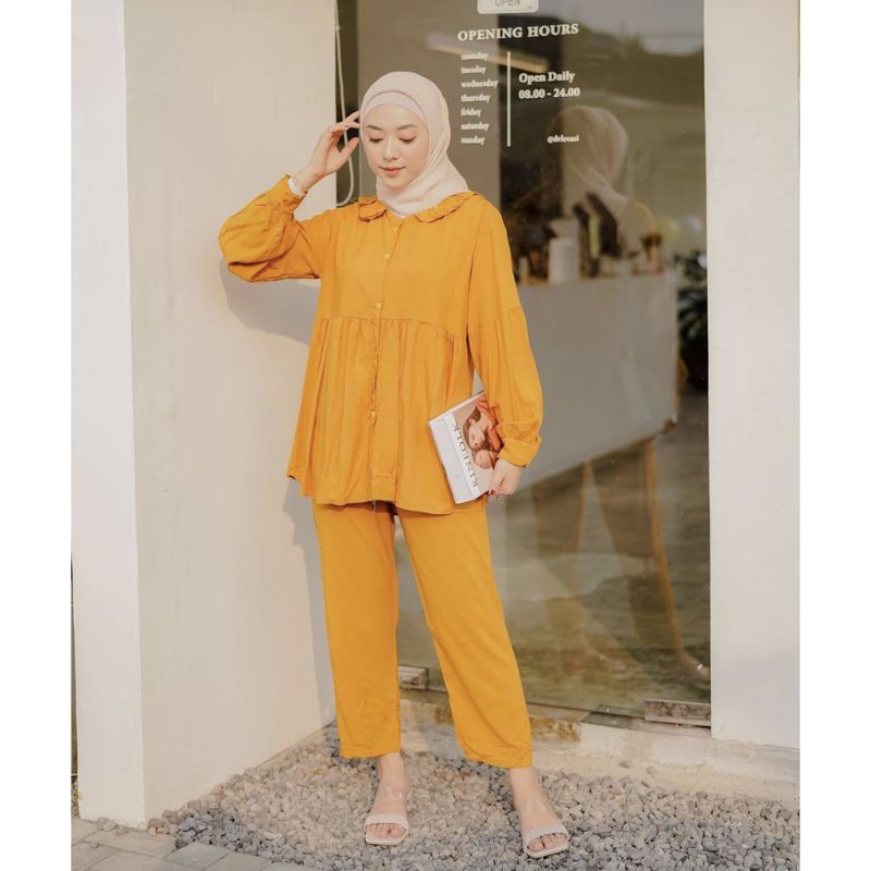 one set wanita rayon best seller ld 100 - 110 Setelan wanita kekinian oneset rayon murah oneset polos oneset lengan panjang