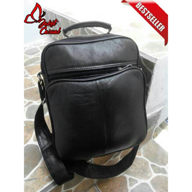 TAS SELEMPANG PRIA KULIT DOMBA / TAS SELENDANG KULIT ASLI
