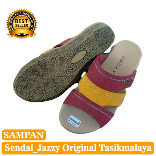 SANDAL JAZZY SANDAL WANITA SLIP WEDGES TRENDY