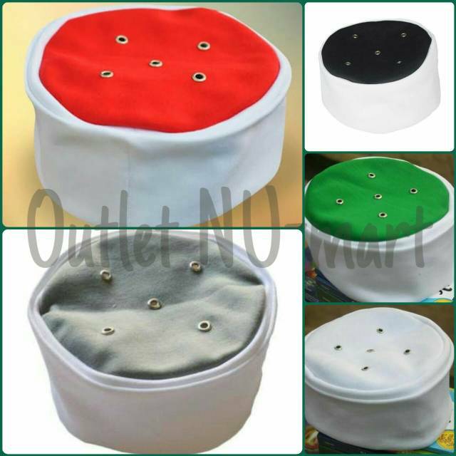 Peci Songkok Kopiah Topi Maiyah Cak Nun - Warna Dasar Putih - Aneka Warna Nusantara