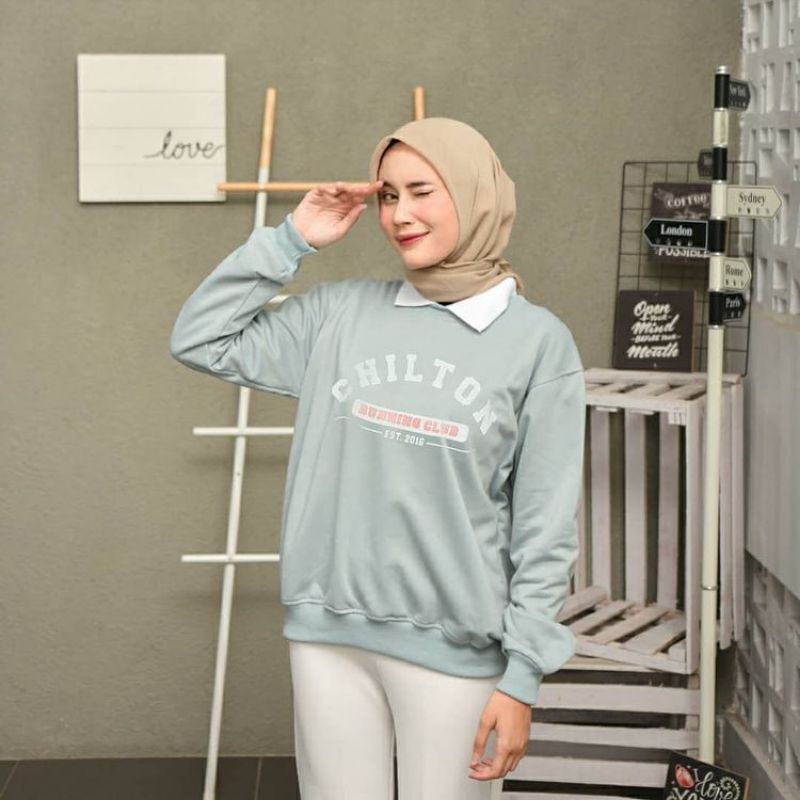 CHILTON COLAR SWEATER - sweater terbaru/crewneck/trendy/unisex/bahan fleece