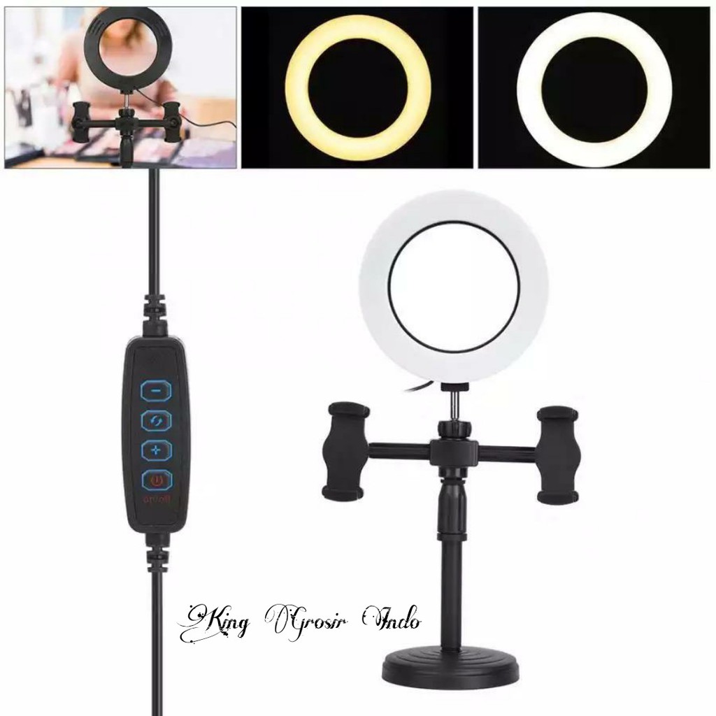 Lampu Selfie / Desktop Phone Holder / Ring Light CXB - 160A LED 6 INCH