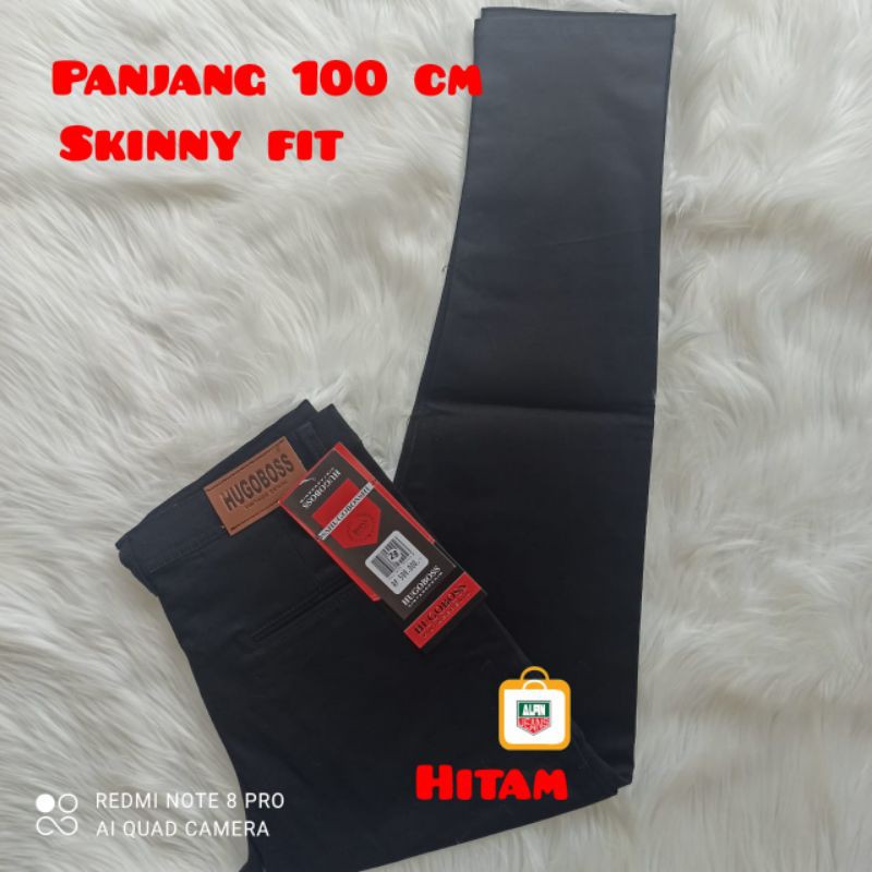 Celana Katun Chino Hugo Boss Hitam Skinny Fit