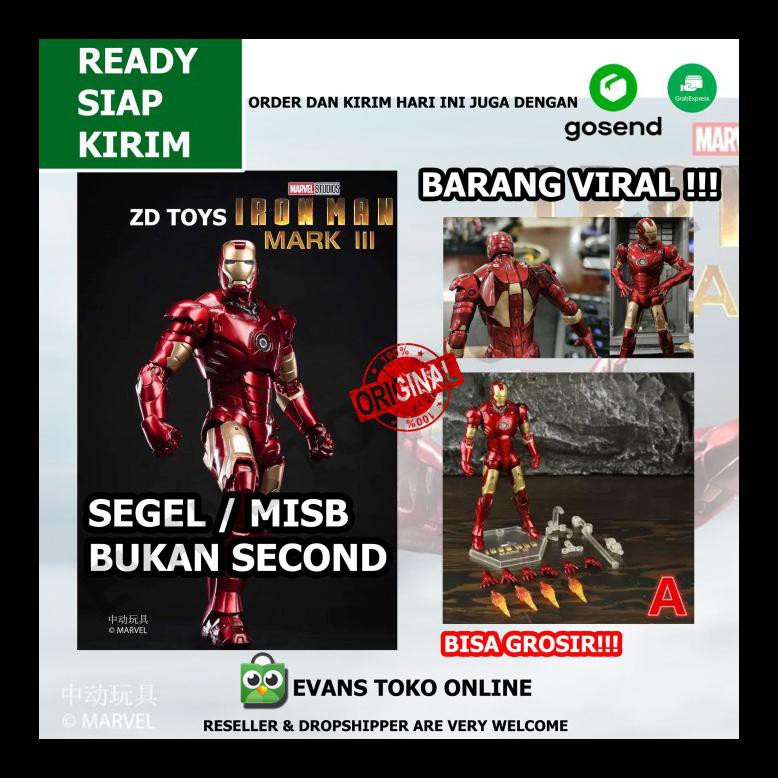 Promo Zd Toys Iron Man Mark Iii Iron Man Mark 3 Action Figure Murah Terlengkap Al3