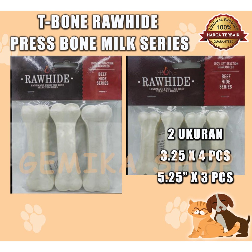 RAWHIDE MILK PRESSED BONE | SNACK ANJING | DOG FOOD