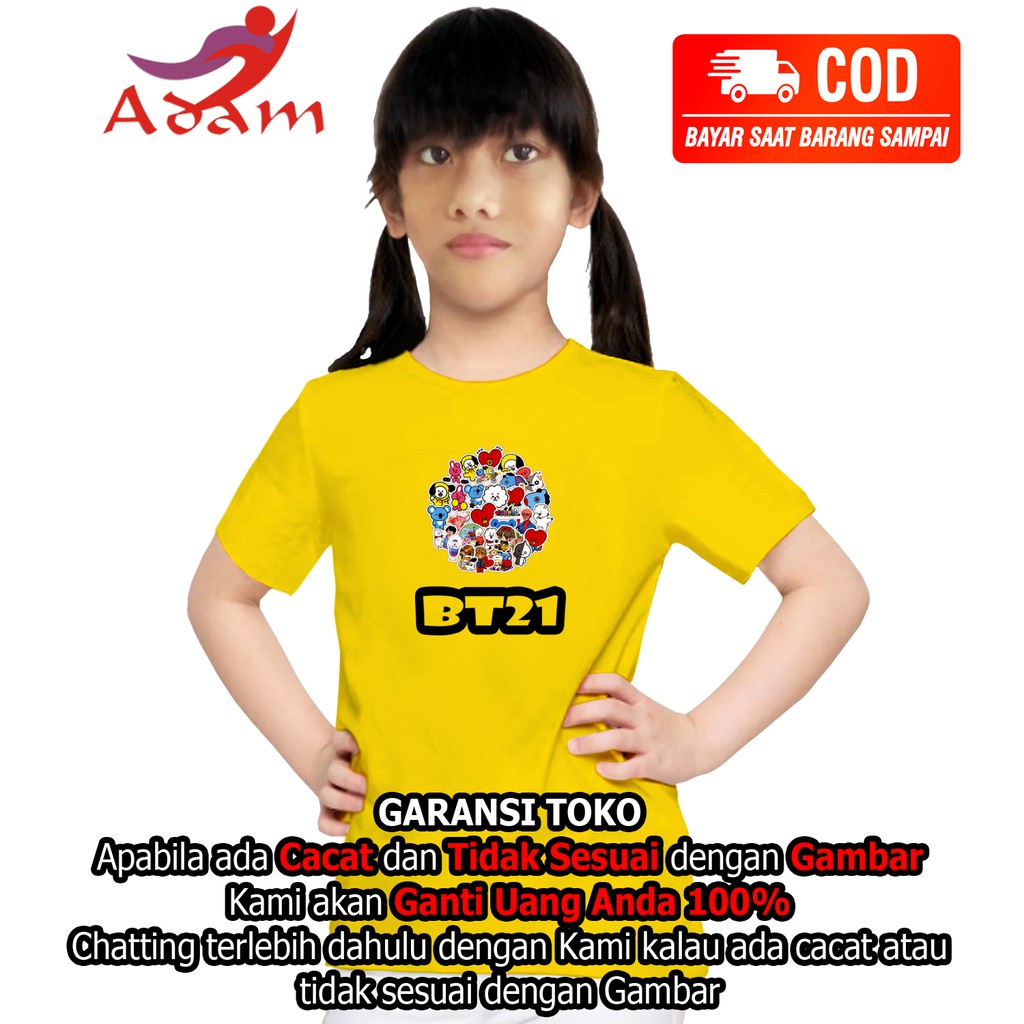 Adm 002 Baju Anak Perempuan BT21 BTS / Carracter Kpop T-shirt / Kaos Wanita murah / Kaos Cewek