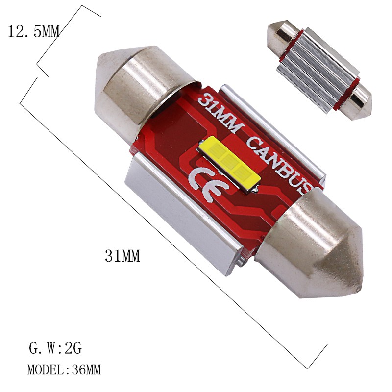 1Pc Lampu LED Interior Mobil T10 Festoon &amp; 31mm 41mm Indoor 1860