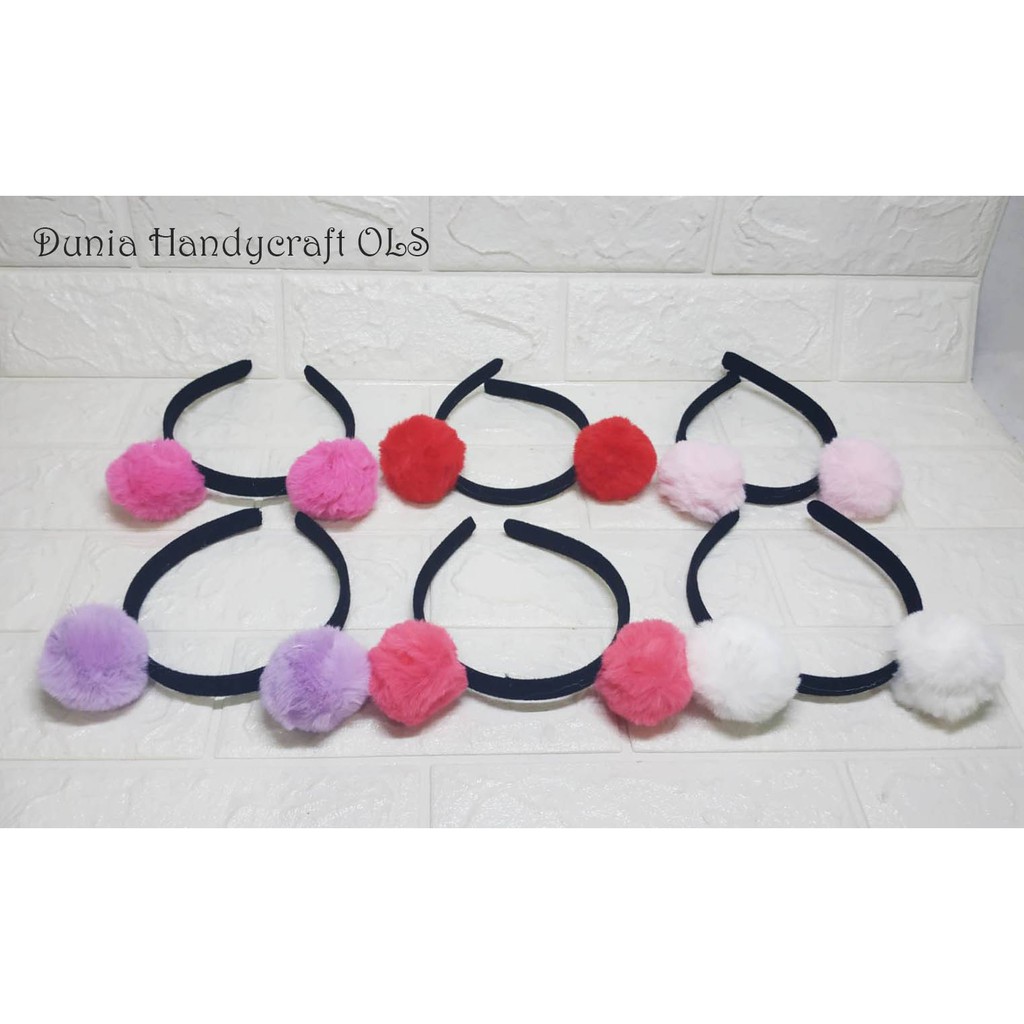 Bando Pom Pom Pompom Cantik Imut Lucu Gaya