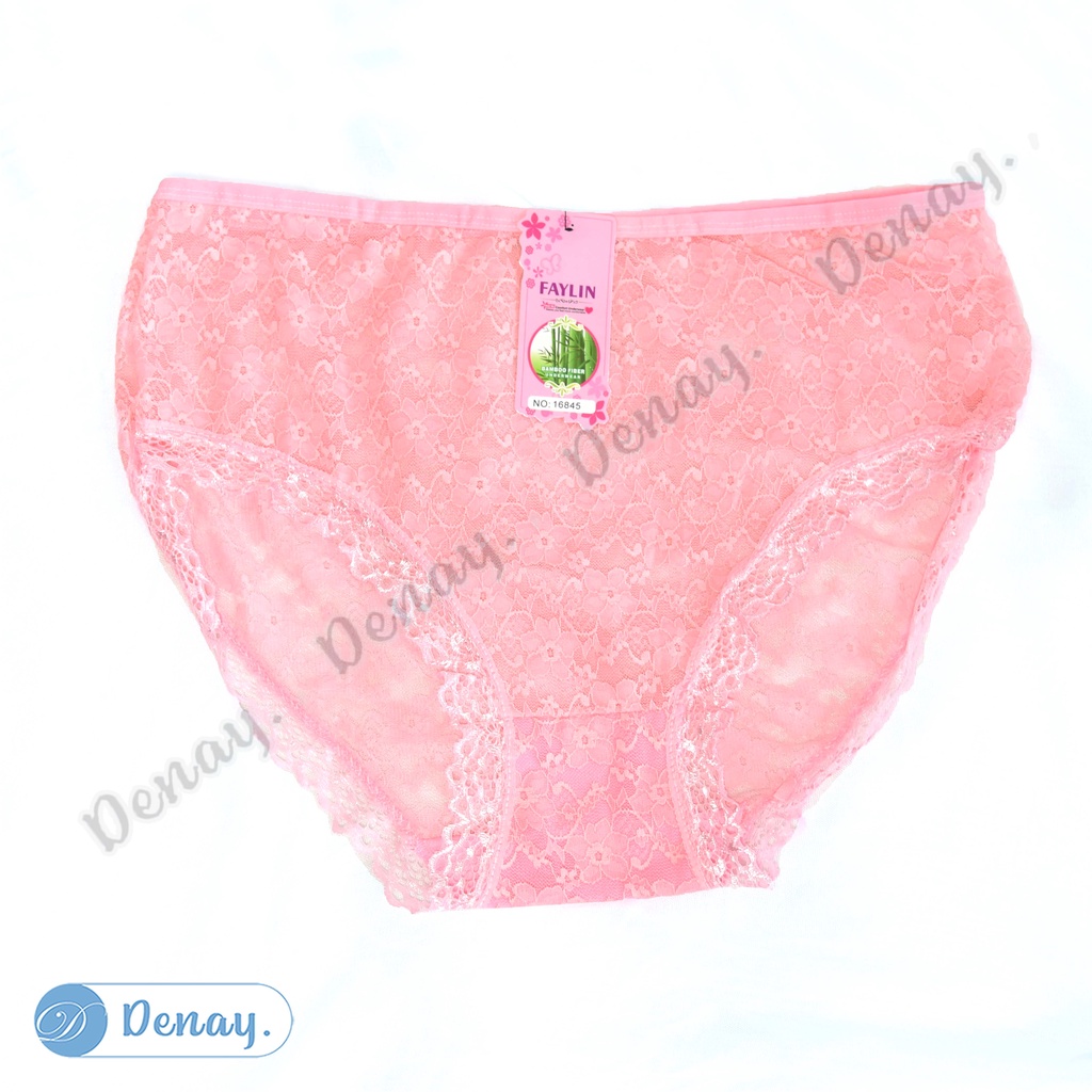 Tokodenay - Celana Dalam Wanita - CD Faylin Renda Polos - Spandex Premium Quality - Isi 3 Pcs