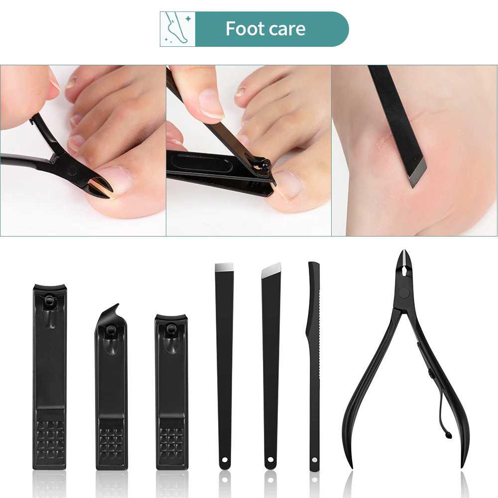 VCHOSE Gunting Kuku Nail Art Set Manicure Pedicure 7 PCS