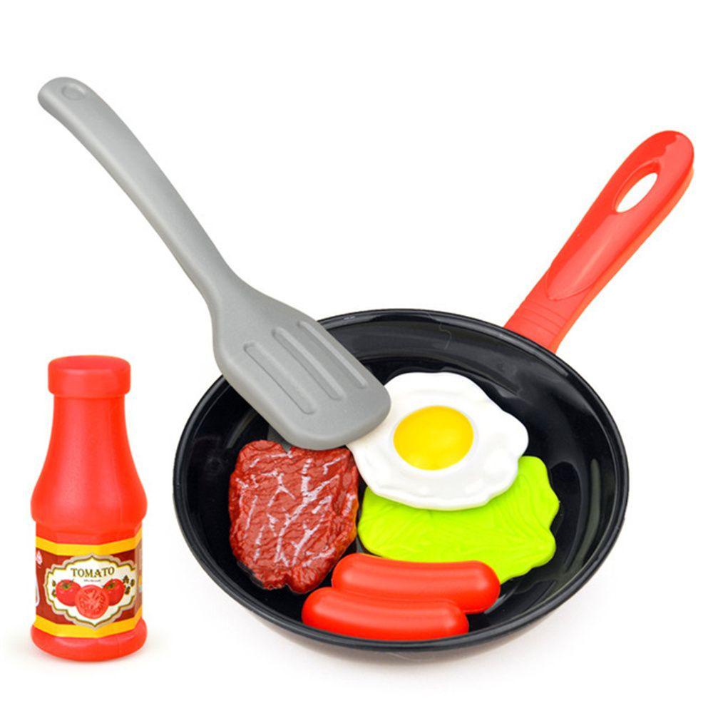 R-flower 8Pcs / Set Mainan Simulasi Hot Dog / Steak / Sayuran Untuk Anak Bermain Peran