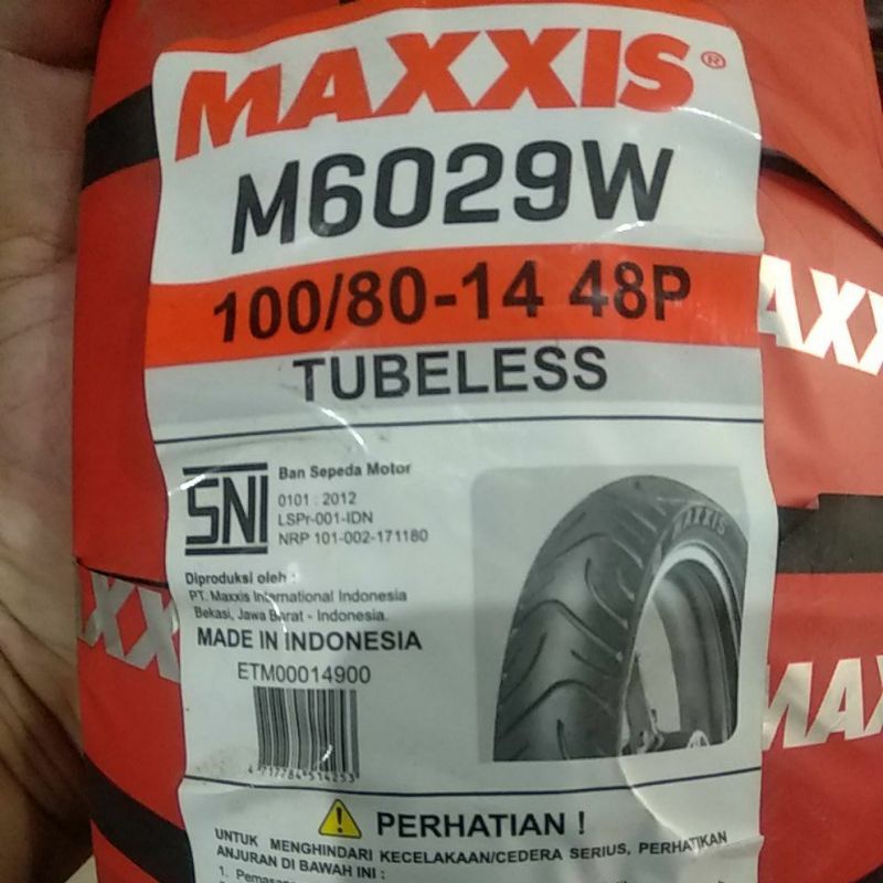 Ban Motor Metic Maxxis 100/80-14 Tubeless