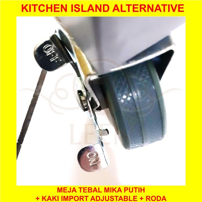 Meja Dapur Serbaguna Kitchen Island Adjustable + Roda Mesin Jahit LEEN