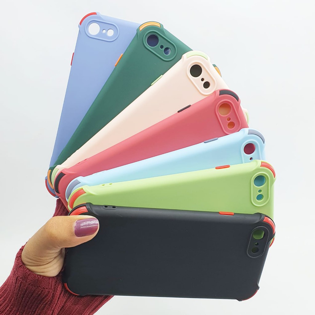 Iph 7G / 8G / SE 2020 Softcase Candy Crack Macaron 2 Tone Plus Pelindung Camera