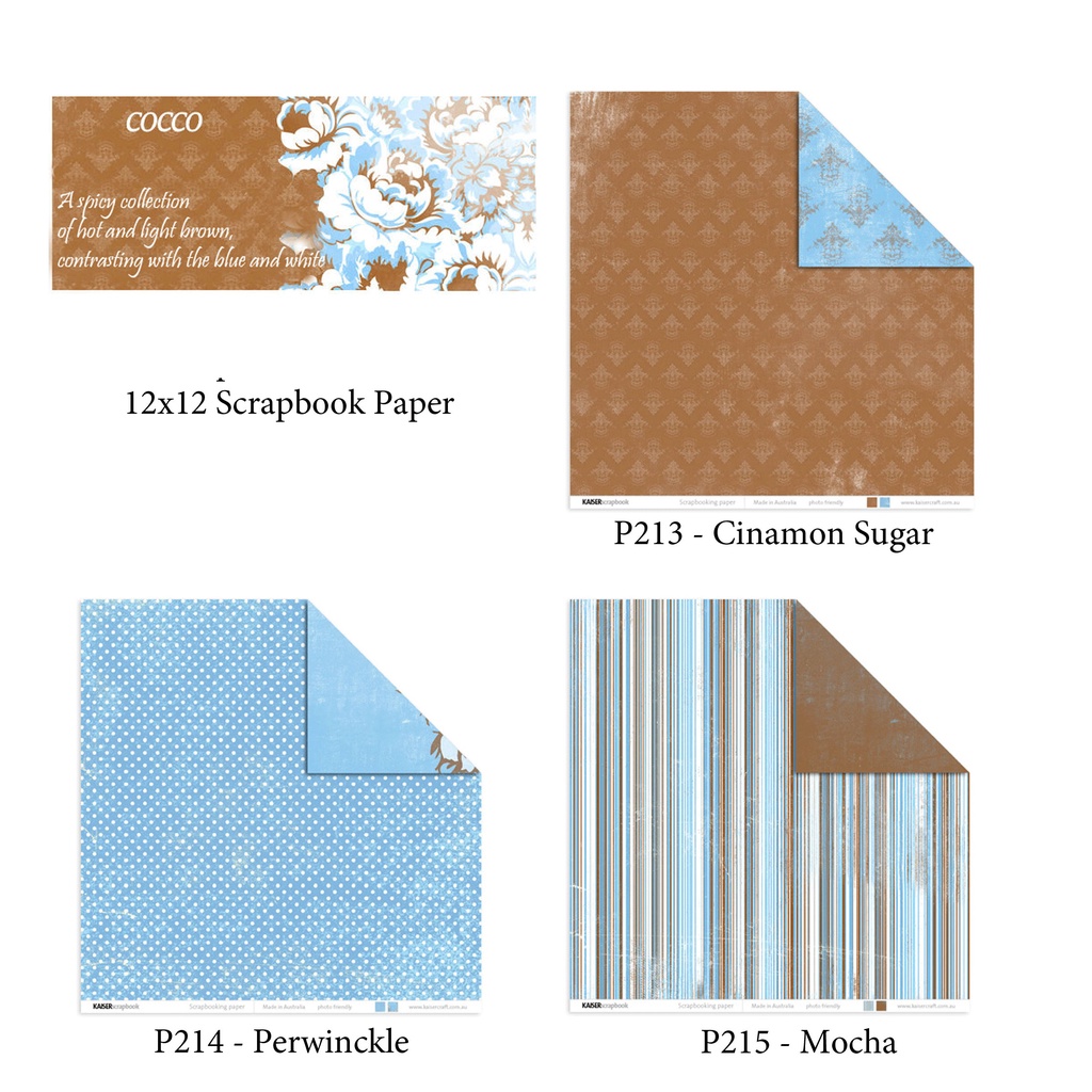 

12x12 Paket Kertas Scrapbooking "Cocco" (6 lembar)