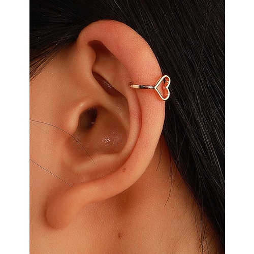 LRC Anting Fashion Stars Hollow Love Metal Star Ear Bone Clip Single