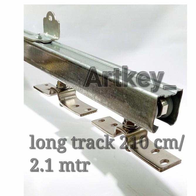 Rel Pintu Sliding/Geser Galvanis/Besi Tebal Panjang 2.1 Meter/210 Cm