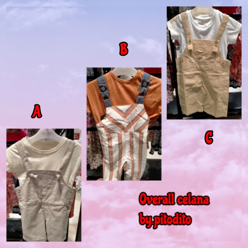 SET OVERALL CELANA PENDEK ANAK PEREMPUAN BY BRAND PITODITO