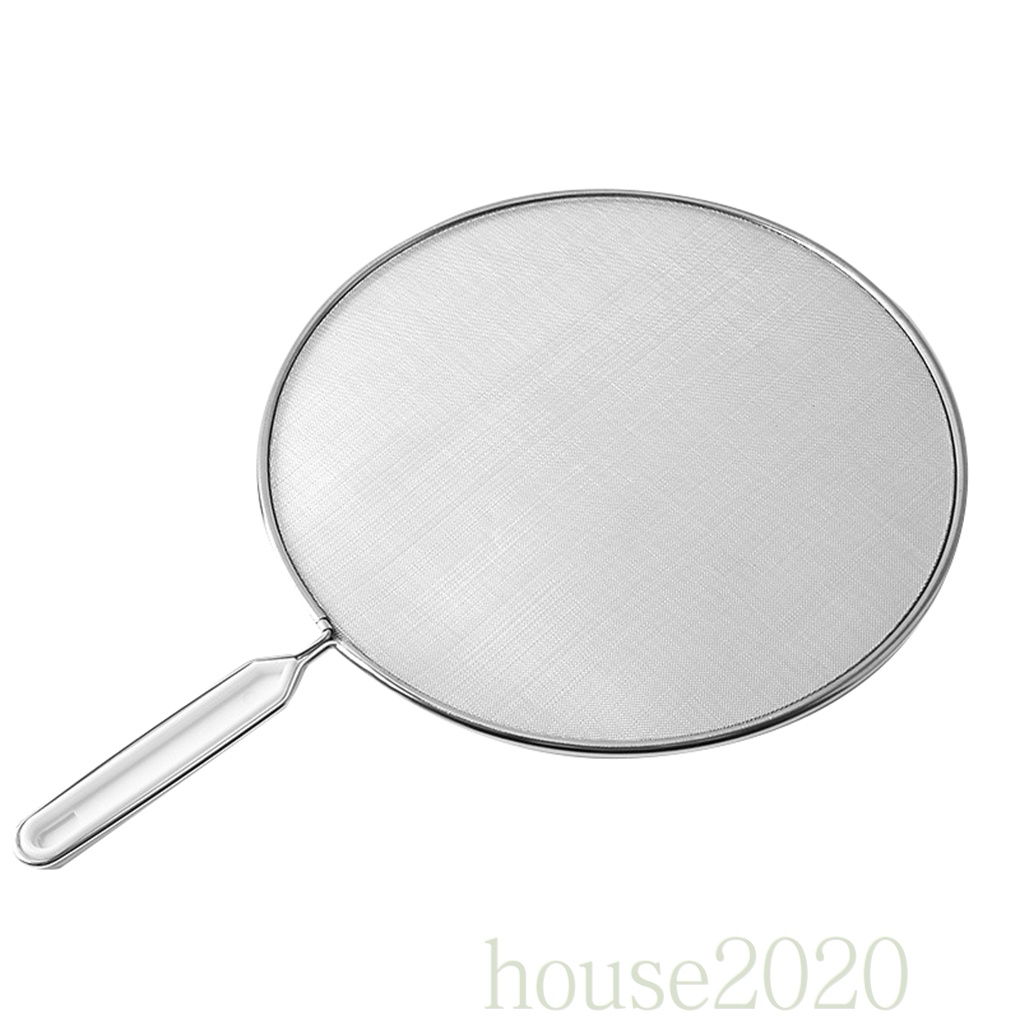 [house2020]Splatter Screen Frying Pan Cover Hot Oil Grease Splash Guard Stainless Steel Protector Home Kitchen Accessory