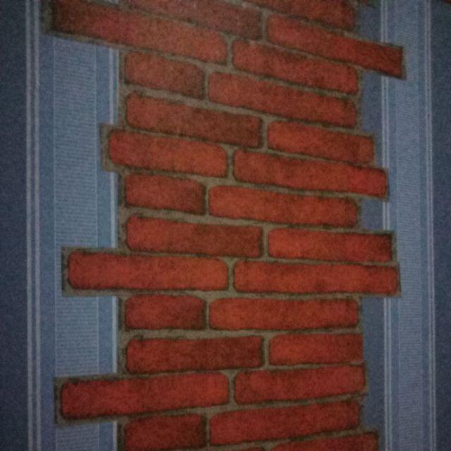 Murah Wallpaper Dinding Sticker Original Motif Bata Orange(ukuran -+ 45cmx10m)