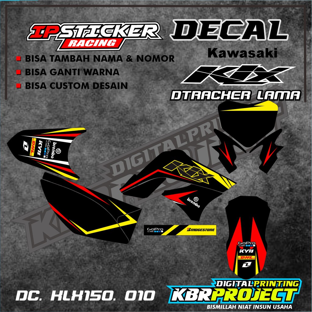 (cod) stiker motor - DECAL KLX 150 DTRACKER LAMA - motor - KLX 150 - sticker KAWASAKI - Racing 010