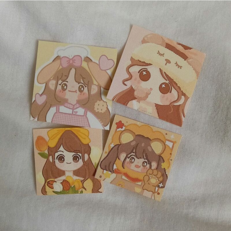 

Cute Kawaii Girls Sticker kotak random for journaling, freebies, dll