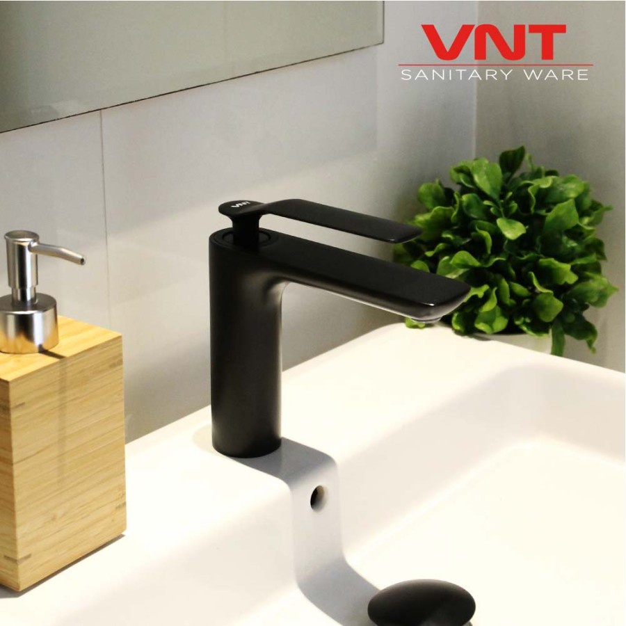 Kran Wastafel Hitam Doff Minimalis Hot &amp; Cold Keran Black Basin Faucet