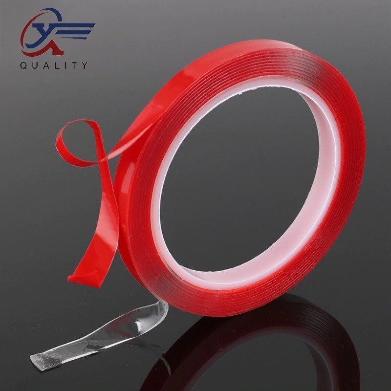XY Selotip Double Sided Tape Transparent Acrylic 3m x 8mm HL87895 MERAH