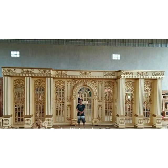 Gebyok Dekor pelaminan pengantin dekor spon karet pengantin