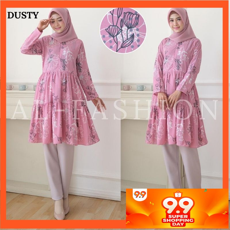 ABA agen baju TUNIK AURA homey dress MOTIF ORI ALFASHION