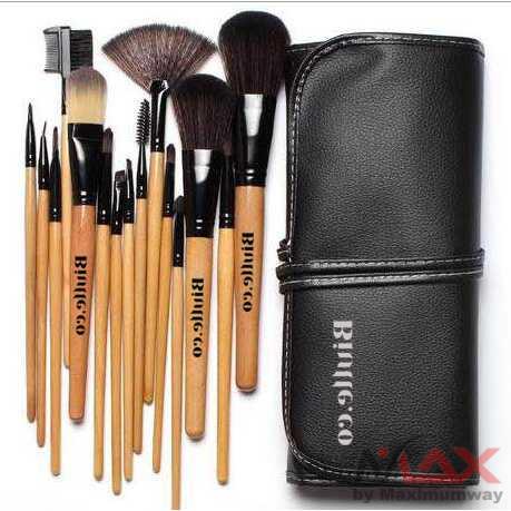 Biutte.co PROFESIONAL Kuas Makeup 15pcs plus Dompet organizer untuk segala keperluan Rias lengkap Makeup Bag Women's Cosmetic Brush Bag Travel Organizer Makeup Brushes Fold Tools Rolling Bags Waterproof Nylon Makeup Case