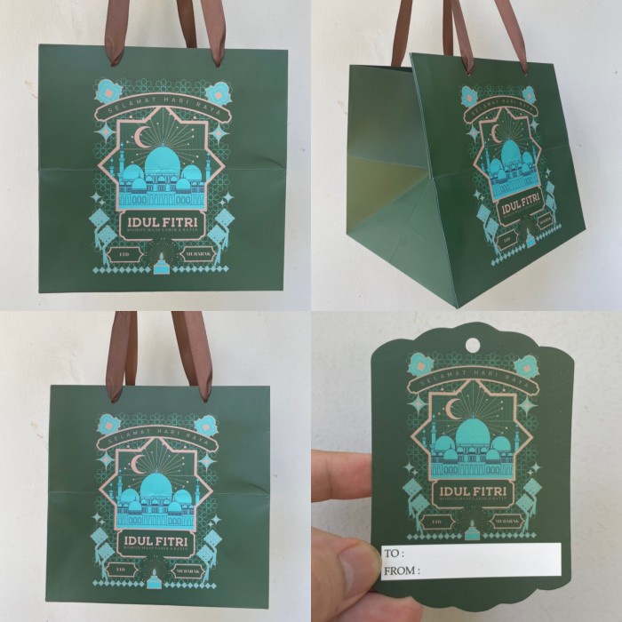 

Paperbag medium idul fitri lebaran ukuran 24x24x24 + tag