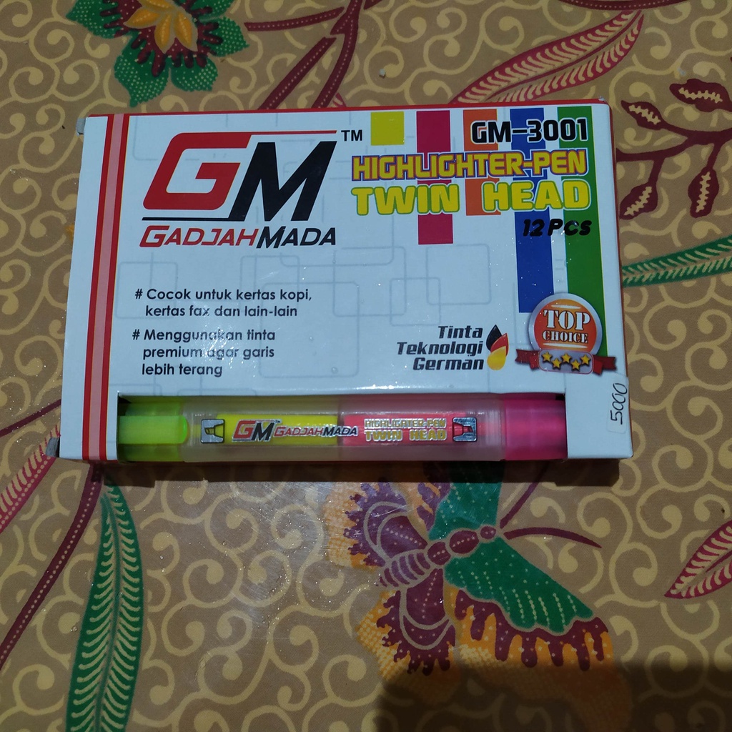 

GADJAHMADA HIGHLIGHTER PEN TWIN HEAD GM-3001 12 PCS