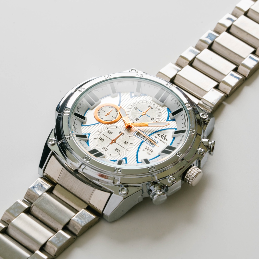 Jam Tangan Rantai Pria Anti Air Jean Alexis BIG BANG Series GRANDE JA0004G - Pria 46mm Jam Tangan Ra