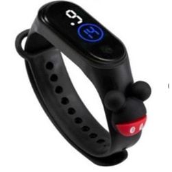 ☮FAYES☮ Jam Tangan Elektronik Led Waterproof Motif Untuk Anak Karakter Import Cod Murah JT06-BLACK MICKEY
