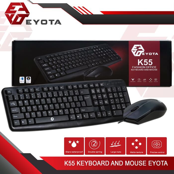 COMBO PAKETAN KEYBOARD MOUSE EYOTA K55/k66 OFFICE KEYBOARD MOUSE