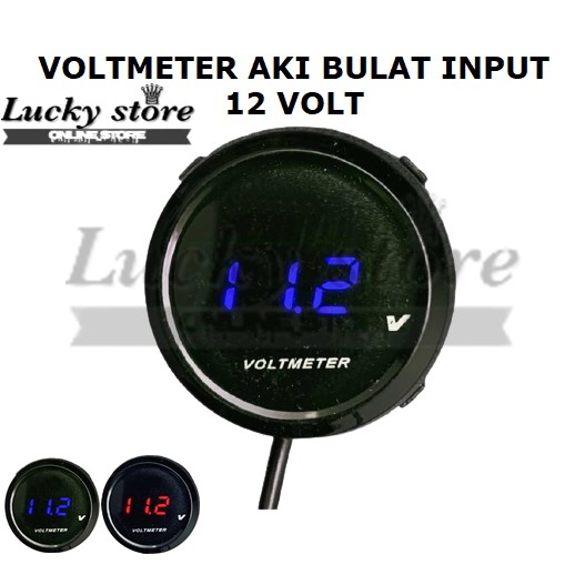 VOLTMETER DIGITAL BULAT MINI INPUT 12 VOLT l VOLTMETER MOTOR MOBIL