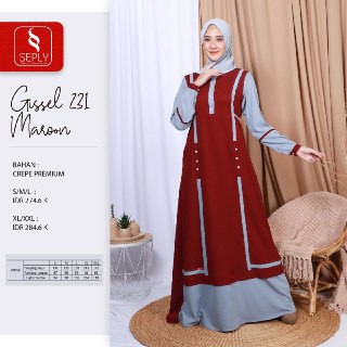Gamis SEPLY GISSEL 231 Navy, Maroon || Seply Ethica