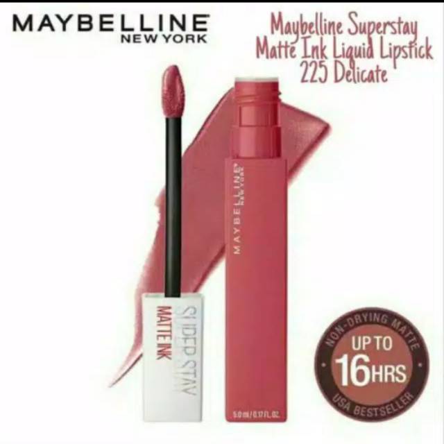 Maybelline superstay super stay matte ink lipstick lipstik 225 Delicate