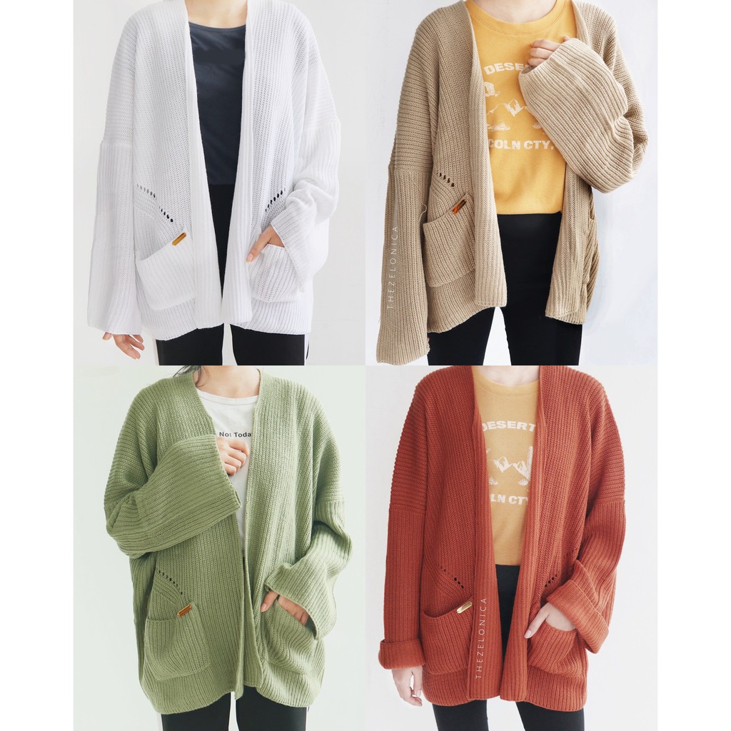 CHENA THEZELONICA OVER SIZE CARDIGAN RAJUT CHENA PREMIUM CARDIGAN RAJUT LEMBUT