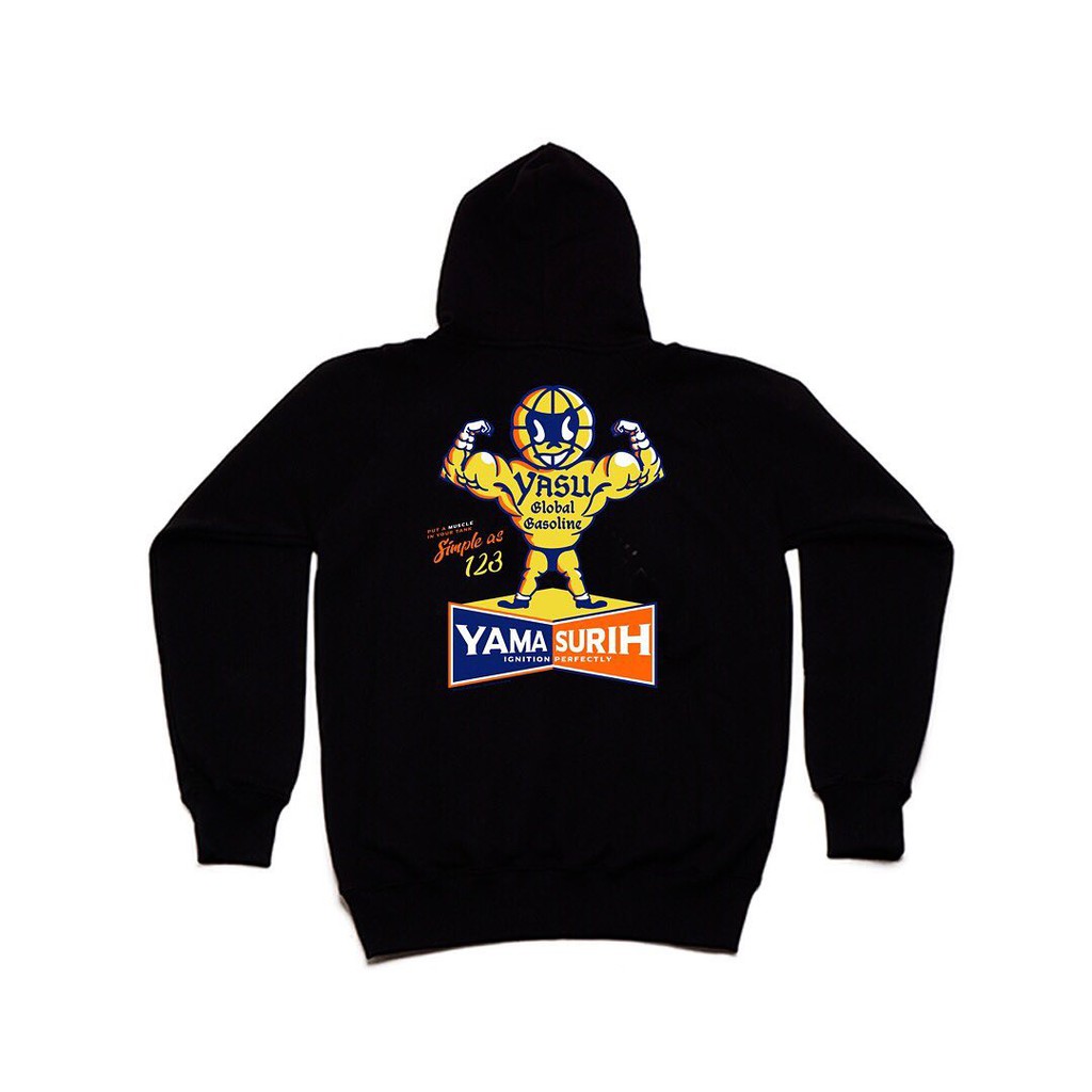 Yamasurih Hoodie Hitam - GLOBAL GASOLINE - Cotton Fleece 330 gsm