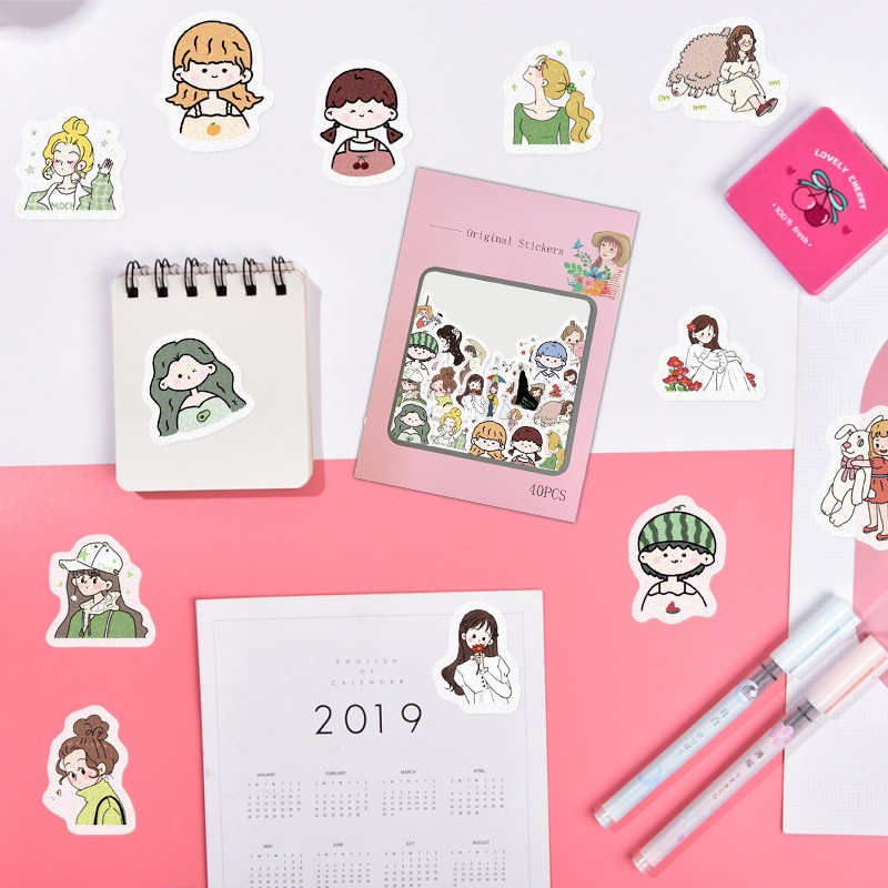 40pcs / Set Stiker Lucu Untuk Dekorasi Diary