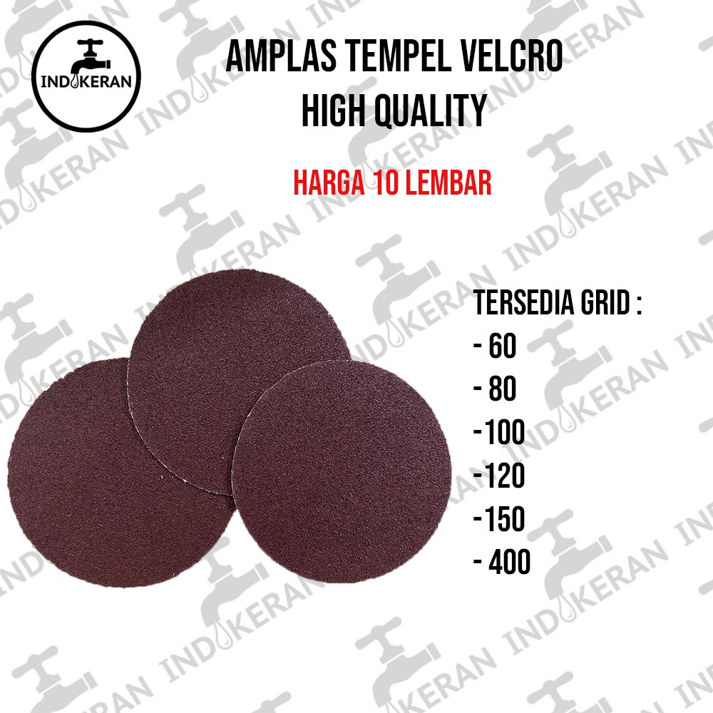 INDOKERAN - Amplas Bulat Tempel Velcro - 10 Pcs - High Quality