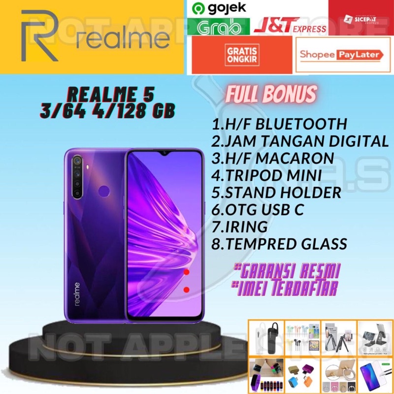 REALME 5 RAM 3/32GB 3/64GB NEW BARU GARANSI RESMI