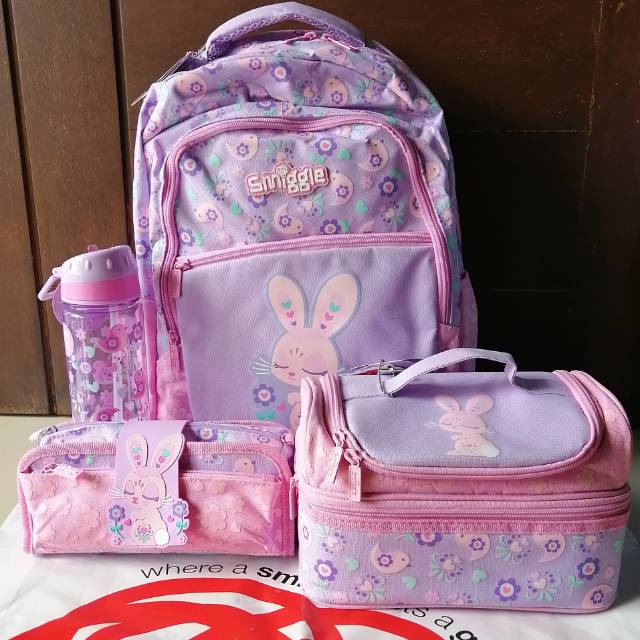 Smiggle deja vu blue unicorn / game / mint love / racing cars / tas sekolah cewek girl boy SD set
