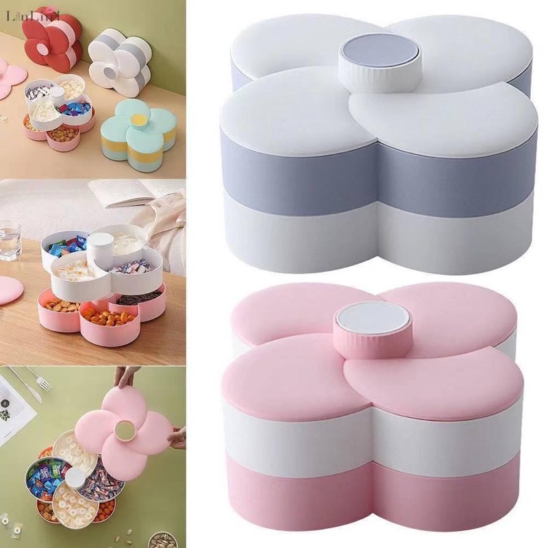 Toples kue putar motif bunga susun 2