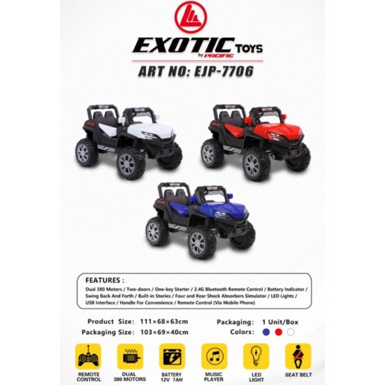 jeep aki mobil mainan anak exotic 7717 7716 7707 7706 7704 7723 8288 pmb-4