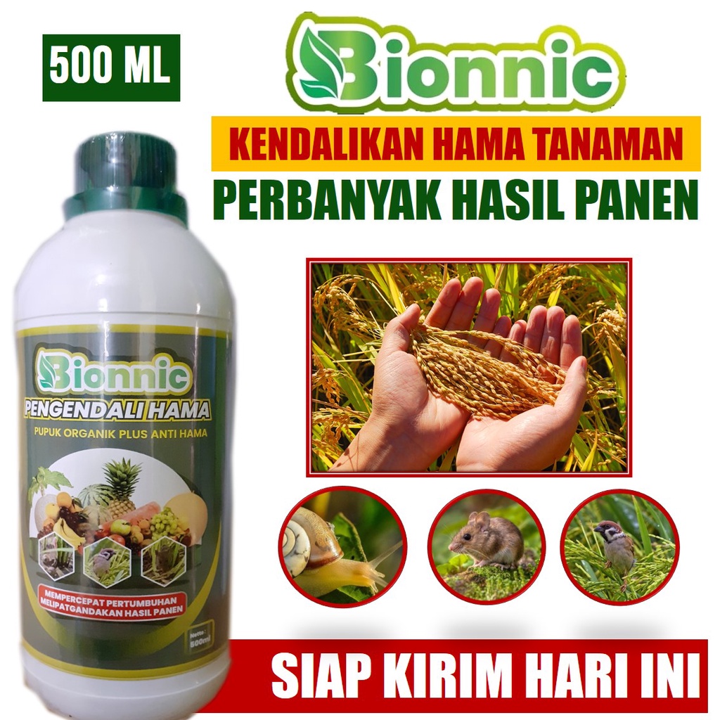 500 ml BIONNIC Pupuk Pestisida Ampuh Atasi Hama Padi Sawah, Obat Racun Fungisida Pestisida Tikus, Ke